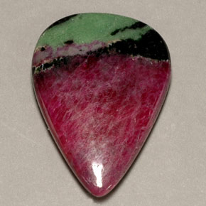 23.73 ct Multicolor Ruby-Zoisite Stone, Natural Ruby-Zoisite in Pear Cabochon Shape for Sale