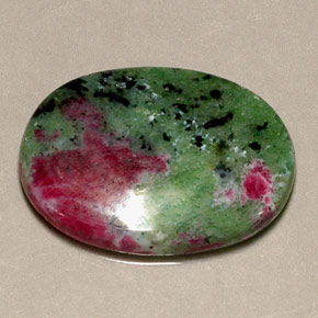 21.97 ct Multicolor Ruby-Zoisite Gemstone, Ruby-Zoisite Gem in Oval Cabochon Shape for Sale.