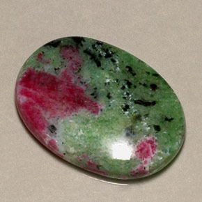 21.97 ct Multicolor Ruby-Zoisite Stone, Natural Ruby-Zoisite in Oval Cabochon Shape for Sale