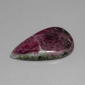 29.84 ct Multicolor Ruby-Zoisite Gemstone, Ruby-Zoisite Gem in Pear Cabochon Shape for Sale.
