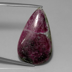 29.84 ct Multicolor Ruby-Zoisite Stone, Natural Ruby-Zoisite in Pear Cabochon Shape for Sale