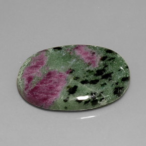 22.56 ct Multicolor Ruby-Zoisite Gemstone, Ruby-Zoisite Gem in Oval Cabochon Shape for Sale.