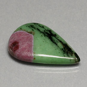 22.31 ct Multicolor Ruby-Zoisite Gemstone, Ruby-Zoisite Gem in Pear Cabochon Shape for Sale.