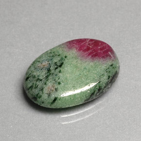 11.08 ct Multicolor Ruby-Zoisite Gemstone, Ruby-Zoisite Gem in Oval Cabochon Shape for Sale.