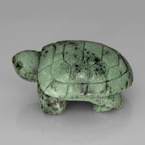 185.00 ct Multicolor Ruby-Zoisite Gemstone, Ruby-Zoisite Gem in Carved Turtle Shape for Sale.