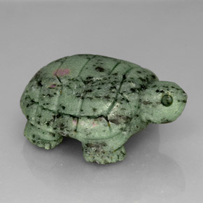 185.00 ct Multicolor Ruby-Zoisite Stone, Natural Ruby-Zoisite in Carved Turtle Shape for Sale
