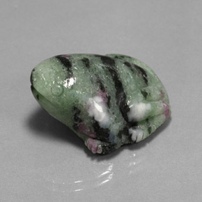 40.91 ct Multicolor Ruby-Zoisite Stone, Natural Ruby-Zoisite in Carved Frog Shape for Sale