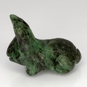 29.16 ct Multicolor Ruby-Zoisite Gemstone, Ruby-Zoisite Gem in Carved Rabbit Shape for Sale.