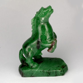 141.04 ct Multicolor Ruby-Zoisite Gemstone, Ruby-Zoisite Gem in Carved Horse Shape for Sale.