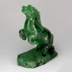 141.04 ct Multicolor Ruby-Zoisite Stone, Natural Ruby-Zoisite in Carved Horse Shape for Sale