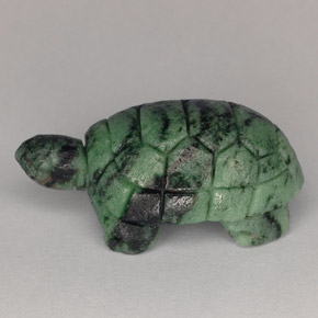 54.88 ct Multicolor Ruby-Zoisite Gemstone, Ruby-Zoisite Gem in Carved Hippopotamus Shape for Sale.