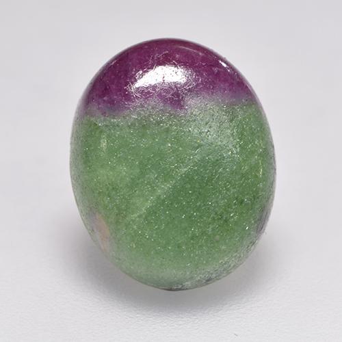Многоцветный Рубин Цоизит Камень - 5.7ct Овал Кабошон (ID: 243429)
