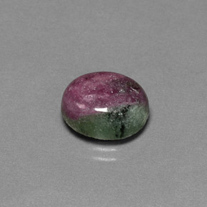 6.28 ct Multicolor Ruby-Zoisite Gemstone, Ruby-Zoisite Gem in Oval Cabochon Shape for Sale.
