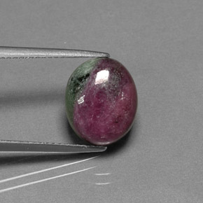 6.28 ct Multicolor Ruby-Zoisite Stone, Natural Ruby-Zoisite in Oval Cabochon Shape for Sale