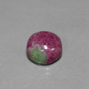 6.18 ct Multicolor Ruby-Zoisite Gemstone, Ruby-Zoisite Gem in Round Cabochon Shape for Sale.
