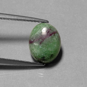 2.81 ct Multicolor Ruby-Zoisite Gemstone, Ruby-Zoisite Gem in Oval Cabochon Shape for Sale.