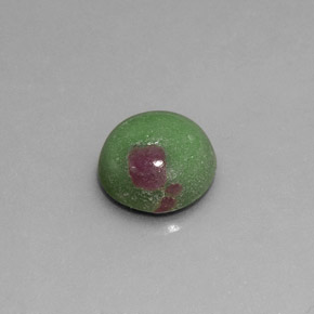 3.41 ct Multicolor Ruby-Zoisite Gemstone, Ruby-Zoisite Gem in Round Cabochon Shape for Sale.