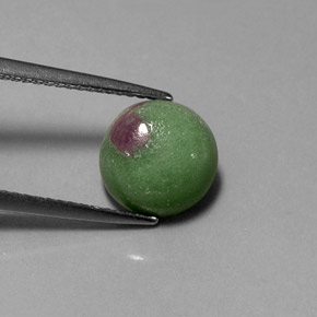 3.41 ct Multicolor Ruby-Zoisite Stone, Natural Ruby-Zoisite in Round Cabochon Shape for Sale