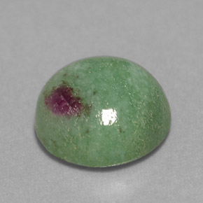 2.54 ct Multicolor Ruby-Zoisite Gemstone, Ruby-Zoisite Gem in Round Cabochon Shape for Sale.