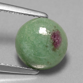 2.54 ct Multicolor Ruby-Zoisite Stone, Natural Ruby-Zoisite in Round Cabochon Shape for Sale
