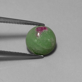 2.86 ct Multicolor Ruby-Zoisite Gemstone, Ruby-Zoisite Gem in Round Cabochon Shape for Sale.