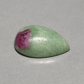 5.73 ct Multicolor Ruby-Zoisite Gemstone, Ruby-Zoisite Gem in Pear Cabochon Shape for Sale.