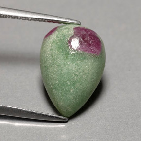 5.73 ct Multicolor Ruby-Zoisite Stone, Natural Ruby-Zoisite in Pear Cabochon Shape for Sale
