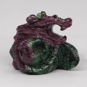 1207.71 ct Multicolor Ruby-Zoisite Gemstone, Ruby-Zoisite Gem in Carved Dragon Shape for Sale.