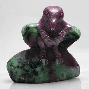 377.20 ct Multicolor Ruby-Zoisite Gemstone, Ruby-Zoisite Gem in Carved Bird Shape for Sale.