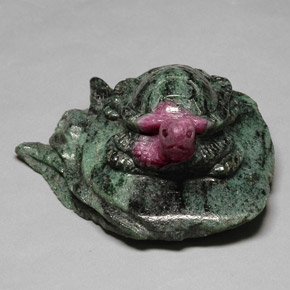 442.95 ct Multicolor Ruby-Zoisite Stone, Natural Ruby-Zoisite in Carved Hippopotamus Shape for Sale