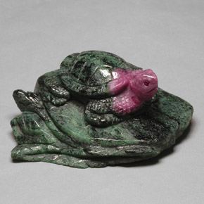 Ruby-Zoisite Gemstone in 60.3 x 55.3 mm Size for Sale, Ruby-Zoisite Stone in Multicolor Color