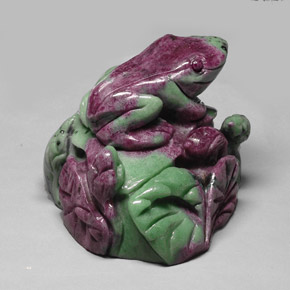 1503.85 ct Multicolor Ruby-Zoisite Gemstone, Ruby-Zoisite Gem in Carved Frog Shape for Sale.