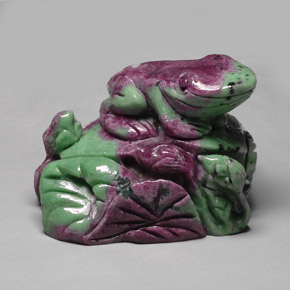 1503.85 ct Multicolor Ruby-Zoisite Stone, Natural Ruby-Zoisite in Carved Frog Shape for Sale