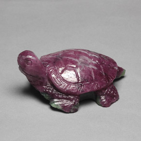 102.50 ct Multicolor Ruby-Zoisite Gemstone, Ruby-Zoisite Gem in Carved Hippopotamus Shape for Sale.