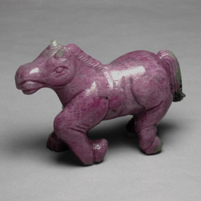 246.79 ct Multicolor Ruby-Zoisite Stone, Natural Ruby-Zoisite in Carved Horse Shape for Sale