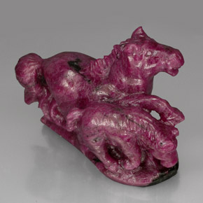 642.30 ct Multicolor Ruby-Zoisite Gemstone, Ruby-Zoisite Gem in Carved Horse Shape for Sale.
