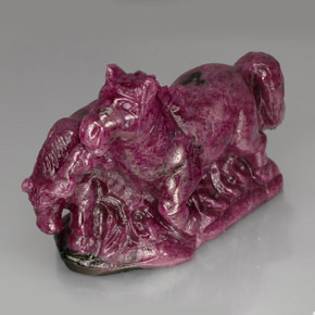 642.30 ct Multicolor Ruby-Zoisite Stone, Natural Ruby-Zoisite in Carved Horse Shape for Sale