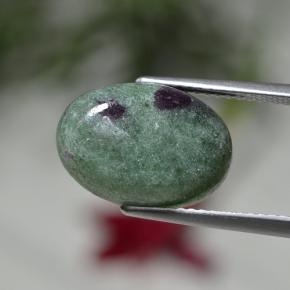7.70 ct Multicolor Ruby-Zoisite Stone, Natural Ruby-Zoisite in Oval Cabochon Shape for Sale