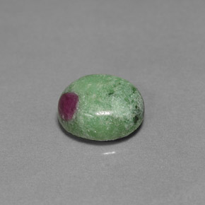 5.44 ct Multicolor Ruby-Zoisite Gemstone, Ruby-Zoisite Gem in Oval Cabochon Shape for Sale.