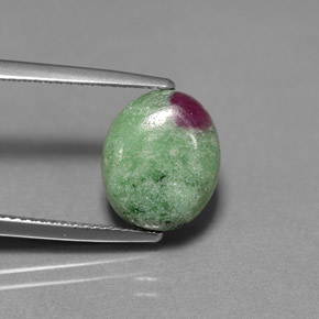 5.44 ct Multicolor Ruby-Zoisite Stone, Natural Ruby-Zoisite in Oval Cabochon Shape for Sale