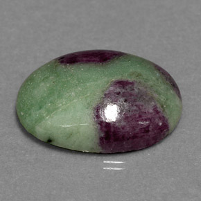 8.65 ct Multicolor Ruby-Zoisite Gemstone, Ruby-Zoisite Gem in Oval Cabochon Shape for Sale.