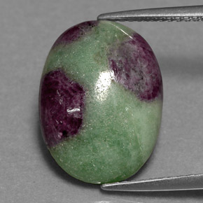 8.65 ct Multicolor Ruby-Zoisite Stone, Natural Ruby-Zoisite in Oval Cabochon Shape for Sale