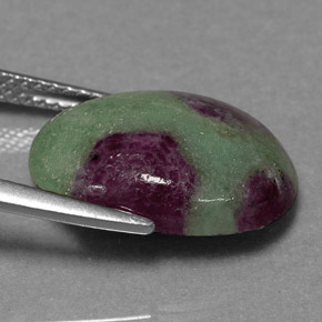 Ruby-Zoisite Gemstone in 16 x 12 mm (calibrated) Size for Sale, Ruby-Zoisite Stone in Multicolor Color
