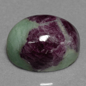 19.04 ct Multicolor Ruby-Zoisite Gemstone, Ruby-Zoisite Gem in Oval Cabochon Shape for Sale.