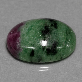 10.08 ct Multicolor Ruby-Zoisite Gemstone, Ruby-Zoisite Gem in Oval Cabochon Shape for Sale.