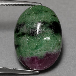 10.08 ct Multicolor Ruby-Zoisite Stone, Natural Ruby-Zoisite in Oval Cabochon Shape for Sale