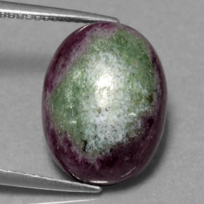 11.00 ct Multicolor Ruby-Zoisite Stone, Natural Ruby-Zoisite in Oval Cabochon Shape for Sale