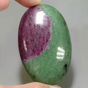 168.20 ct Multicolor Ruby-Zoisite Gemstone, Ruby-Zoisite Gem in Oval Cabochon Shape for Sale.