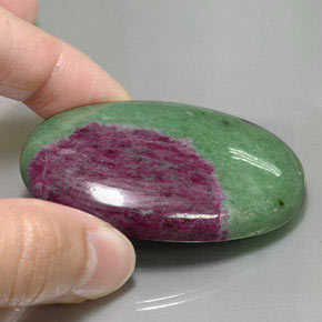 Ruby-Zoisite Gemstone in 53.1 x 34 mm Size for Sale, Ruby-Zoisite Stone in Multicolor Color