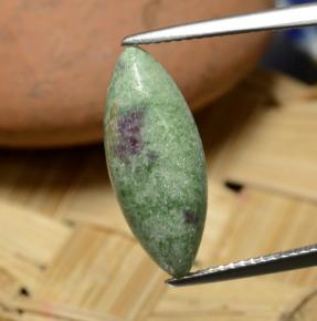 Medium-Light Green Ruby-Zoisite Gem - 6ct Marquise Cabochon (ID: 291431)